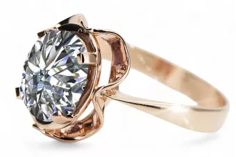 Кольцо Циркон Оригинальное винтажное розовое золото 14 карат Винтаж стиль vrc206r